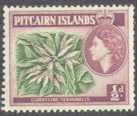 Pitcairn Isl.  20 Mint OG 1957 1/2p QEII Definitive