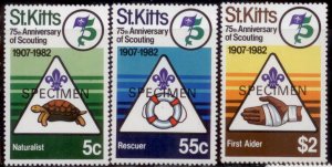 St Kitts 1982 SC# 99-101 Boy Scouts Specimen MNH-OG E48