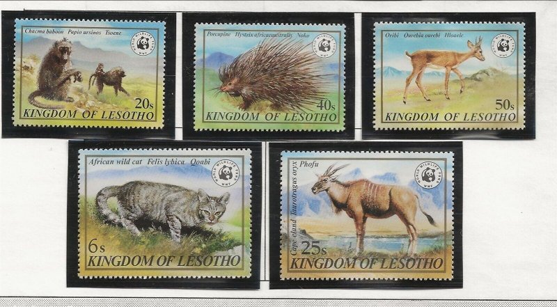 LESOTHO Sc 351-56 NH issue of 1982 - SET+S/S - ANIMALS