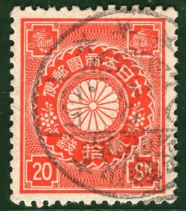 JAPAN Stamp 20s Postmark c1899-1907 Used ex Old-time Collection OGREEN59