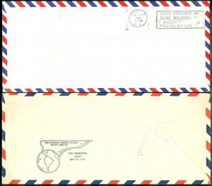 EDW1949SELL : STRAITS SETTLEMENT 4 1941 AirMail First Flight cover to USA & Poss