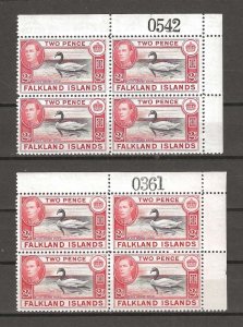 FALKLAND ISLANDS 1938/50 SG 150, 150a  MNH