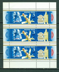 HUNGARY  AVIATION-SPACE #C409 SHEET + #CB30a STRIP...MNH...$7.00