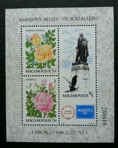 Hungary Roses 1986 Eagle Bird Flower Flora Fauna (ms) MNH Chicago AMERIPEX '86