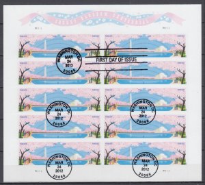 ​(FZ12) USA Sc#4651-4652 Cherry Blossom  Full Sheet of 20 stamps VF Used