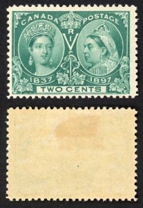 Canada SG124 2c Green 1897 Jubilee Fresh Colour M/M Cat 35 Pounds