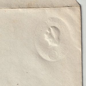 USA U534 (?) ALBINO UNUSED VF  3c STATIONERY ENTIRE EFO