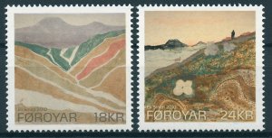 Faroes Faroe Islands 2010 MNH Landscape Paintings Eli Smith 2v Set Art Stamps
