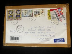 CM) 2016. ROMANIA. AIR MAIL ENVELOPE SENT TO URUGUAY. MULTIPLE STAMPS. XF