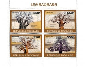 TOGO - 2010 - Boababs - Perf 4v Sheet - Mint Never Hinged