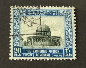 Jordan 1954  Scott 313  used - 20f, Dome of the Rock