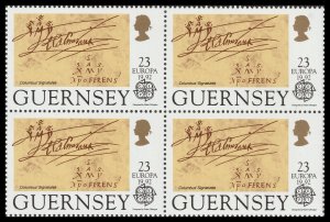 Guernsey 557 Christopher Columbus Signatures 23p block 4 MNH 1992