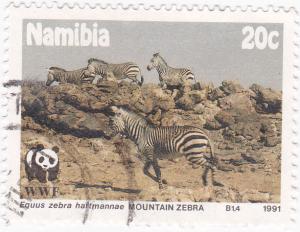 Namibia 1991 Endangered SpeciesZebra Used-20c SG 572