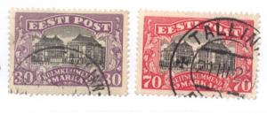 Estonia Sc  81-2 1924 National Theatre stamp set used