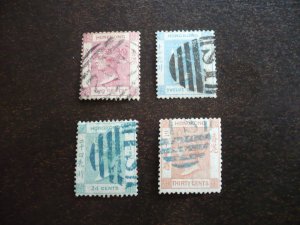 Stamps - Hong Kong - Scott# 9,15,18,19 - Used Part Set of 4 Stamps