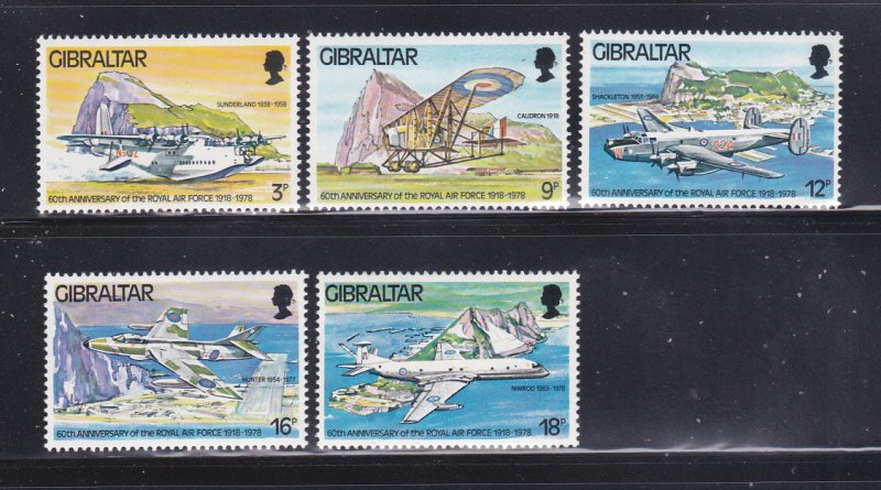 Gibraltar 369-373 Set MNH Planes (A)