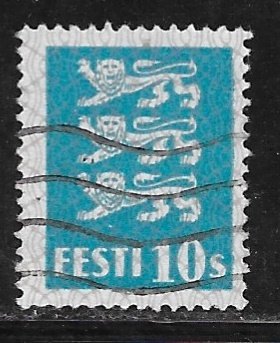 Estonia 95: 10s Coat of Arms, blue, used, F-VF