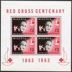 Nigeria 149a sheet,MNH.Michel Bl.2. Red Cross Centenary,1963.