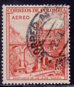 Colombia, 1954, Airmail, Las Lajas Shrine, Narino, 15c, used**