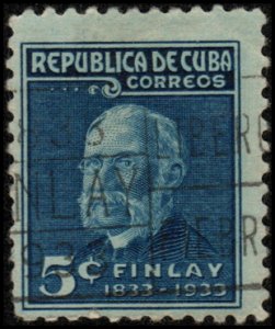 Cuba 320 - Used - 5c Dr. Carlos J Finlay/Mosquitos/Yellow Fever (1930)(cv $2.00)