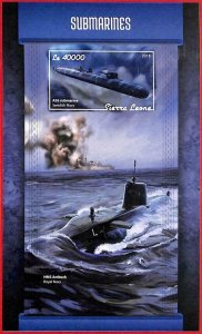 A4628 - LION SAW - ERROR IMPERF, souvenir sheet: 2018, submarines, royal navy-