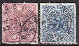 Wurttemberg 49-50 1869 Numerals Used