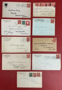 U.S., 1904-07, Lot of 9 Covers with Scott #319, incl. Advertising and Registered