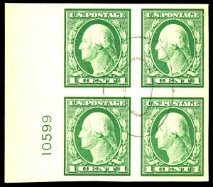 U.S. #481 USED PL# BLOCK OF 4