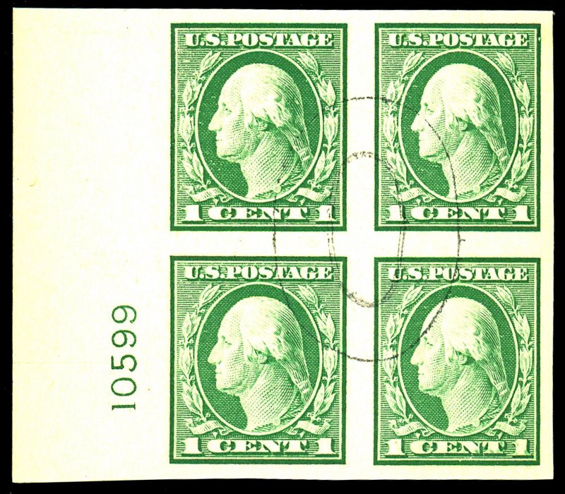 U.S. #481 USED PL# BLOCK OF 4