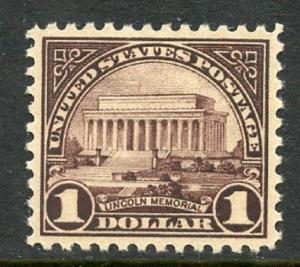 U.S. Scott 571 $1 Fourth Bureau Issue Picturing Lincoln Memorial XF+ Unused