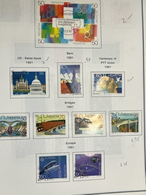 Switzerland collection reg issues 1990-1999 complete used