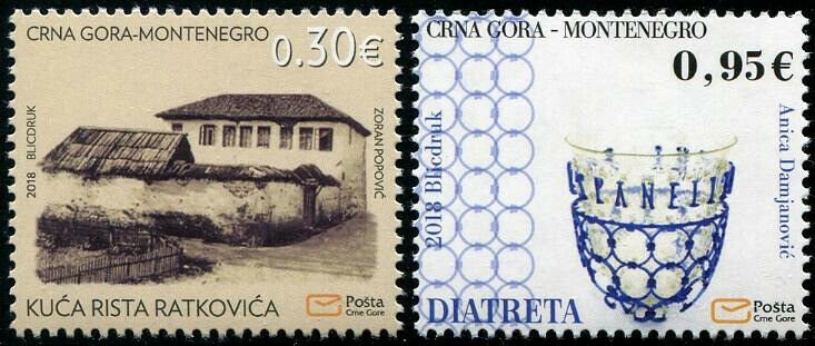 HERRICKSTAMP NEW ISSUES MONTENEGRO Sc.# 433-34 Historical Heritage 2018