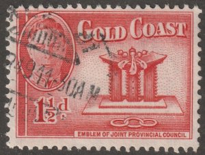 Gold Coast, stamp, scott#132,  used, hinged, emblem