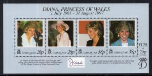 Gibraltar 754 Princess Diana Souvenir Sheet MNH VF