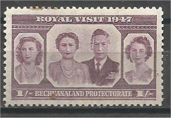 BECHUANALAND, 1947, MNH 1sh, Royal Visit, Scott 146