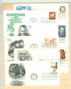 US 1768/1801 1978-79 5 U/A & 1 addressed FDCs with artmaster & artcraft cachets