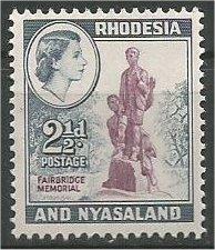 RHODESIA AND NYASALAND, 1959, MNH 21/2p, Kingsley Fairbridge Scott 161