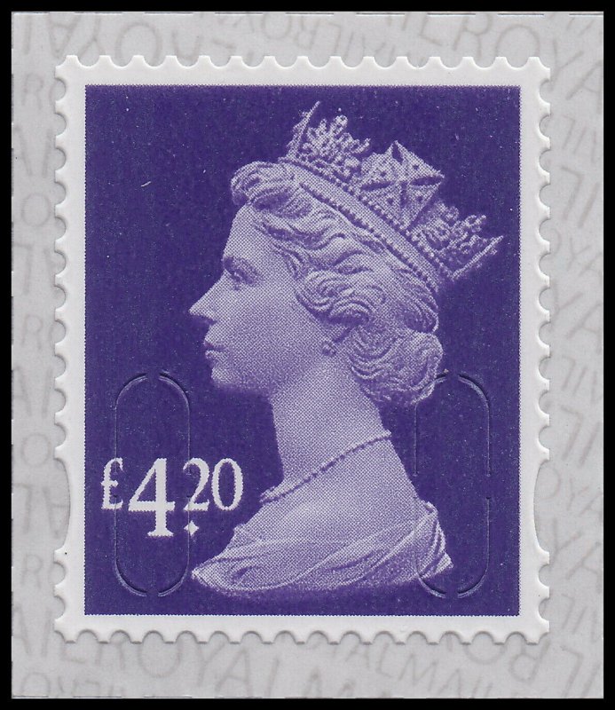 GB Machin Definitive Plum Purple £4.20 M21L single MNH 2021