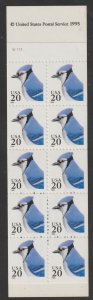 SC# BK172 (2483) - (20c) - Blue Jay, perf 10.9x9.8, MNH booklet/10 # S1111