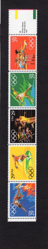 #2557a Olympic MNH strip/5, CV $3.00