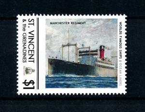 [90684] St. Vincent & Gren.  Ships Manchester Regiment Ocean Liners  MNH