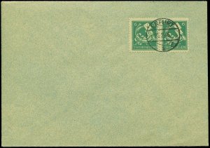 Germany Soviet Zone SPZ Thuringia Thueringen Misperf Double Perfed Cover