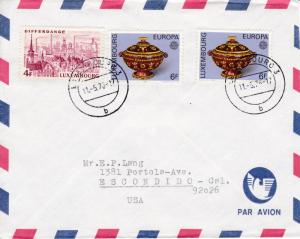 Luxembourg 1976 Cover Europa 19th Century Pottery Airmail to Calif. VF