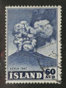 ICELAND Scott 250 used 1948 Volcano stamp CV$4.50