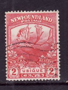 Newfoundland-Sc#116-used 2c scarlet Ubique -1919-id#12-