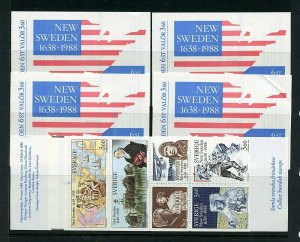 Sweden #1677a X (5) (SW624) comp booklets of 1988, MNH, VF, CV$70.00