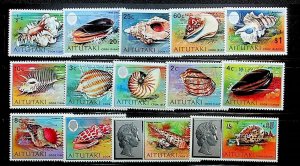 Aitutaki Sc 82-95 MNH Full Set of 1974-75 - Sea Life-Pasific Shells - AH08