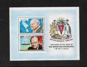 British Antarctic Territory Stamps: 1974 Churchill #63a; Souvenir Sheet/2; MNH