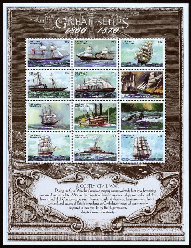 Grenada Grenadines - Great Ships 1860-1870 (1998) Mint NH VF C