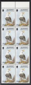 Alderney 1994 MNH Sc #82b Booklet pane of 8 24p Larus marinus, romulea columnae